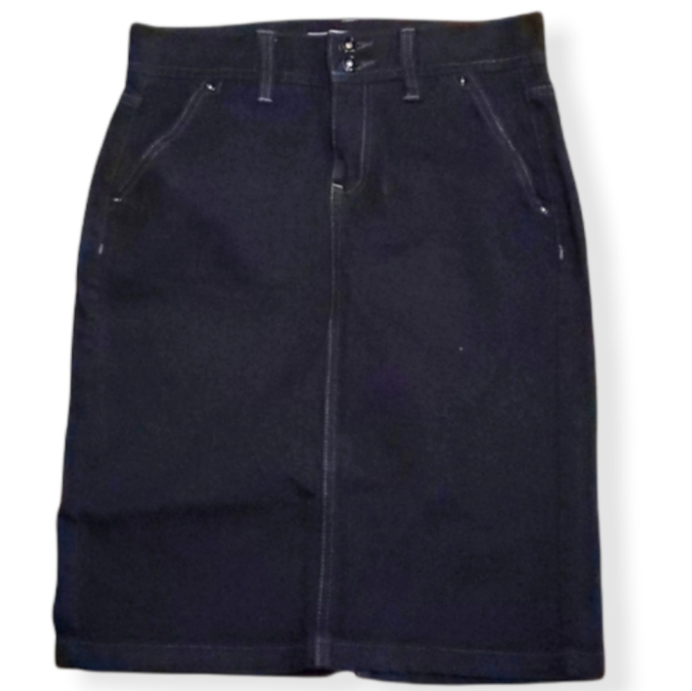 ⚓Old Navy dark denim mid length skirt, size 1